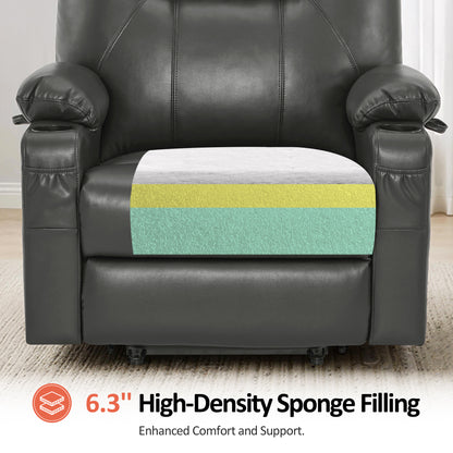 Power Lift Recliner Chair for Elderly, Massage and Heat, Faux Leather 7040|7516|7141|R7045|R7510|R7042