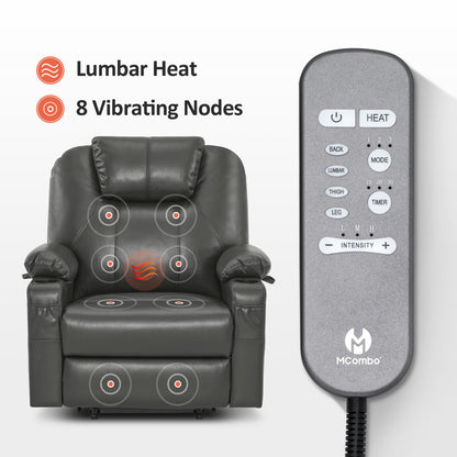 Power Lift Recliner Chair for Elderly, Massage and Heat, Faux Leather 7040|7516|7141|R7045|R7510|R7042