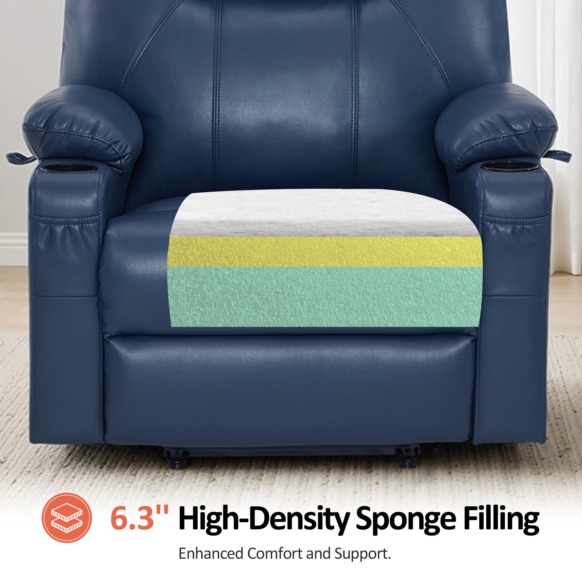 Power Lift Recliner Chair for Elderly, Massage and Heat, Faux Leather 7040|7516|7141|R7045|R7510|R7042
