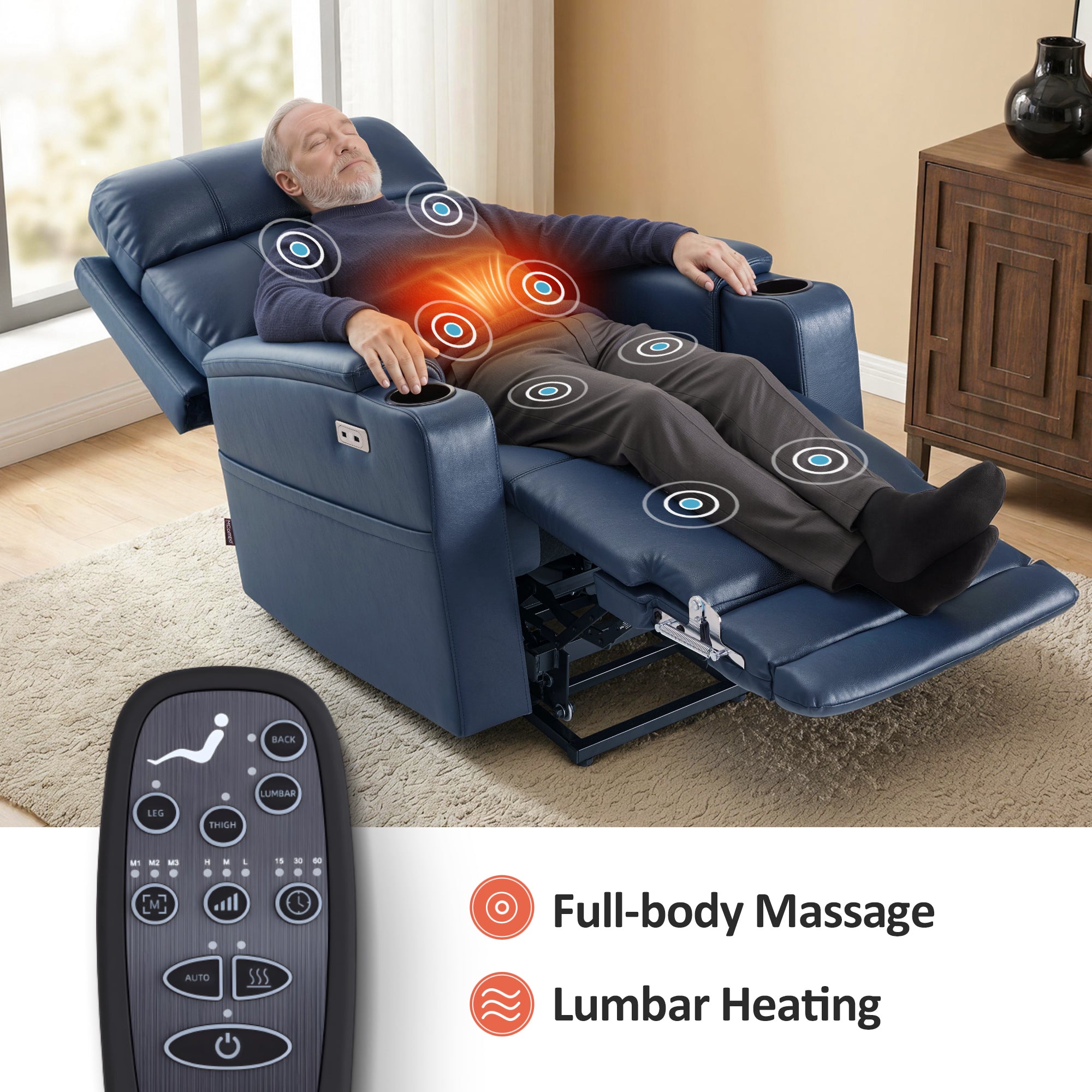 Dual Motor Power Lift Recliner Chair for Elderly