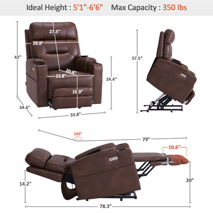 Dual Motor Power Lift Recliner Chair for Elderly