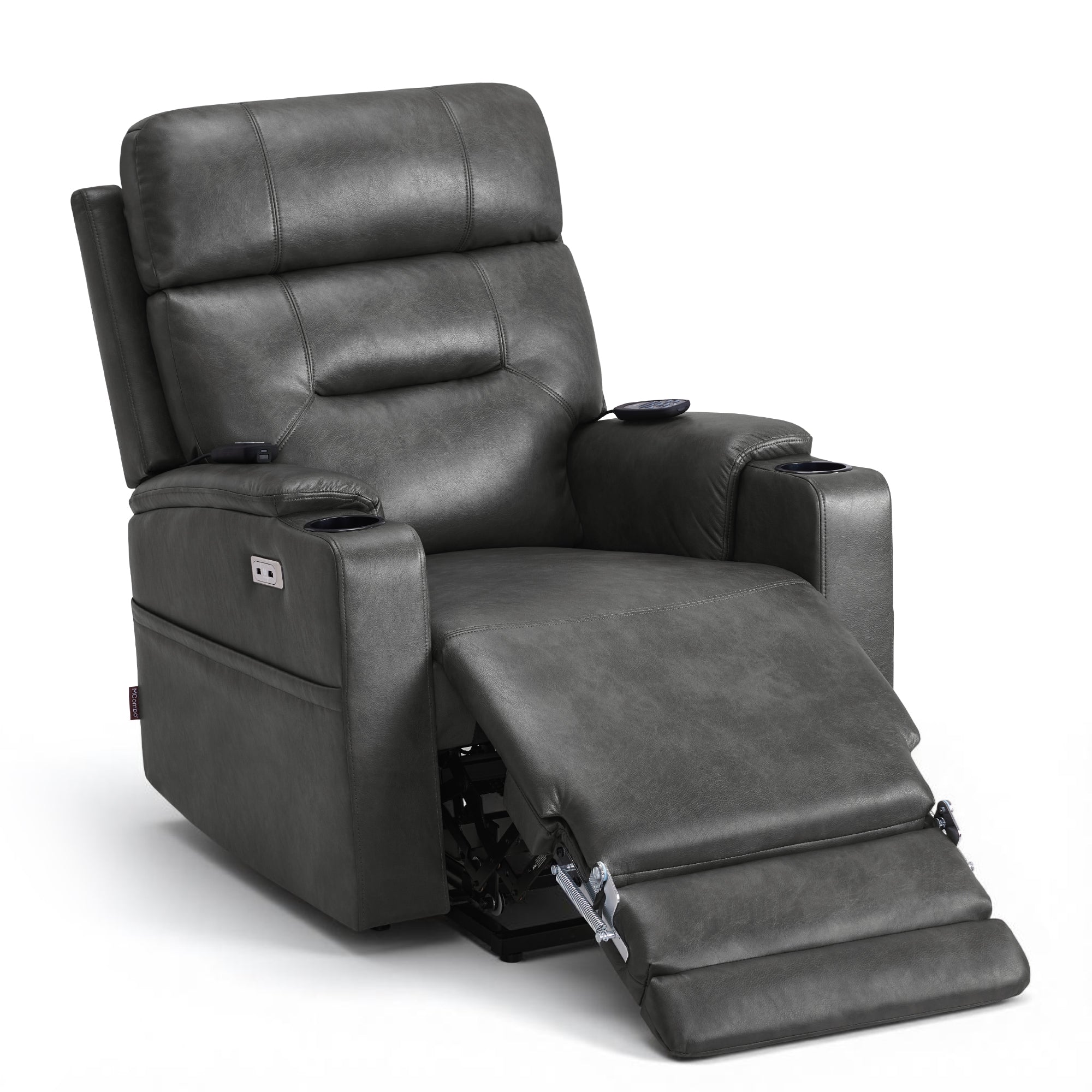 Dual Motor Lay Flat Power Lift Chair for Tall Users (Fits 6'6"), Faux Leather 7755