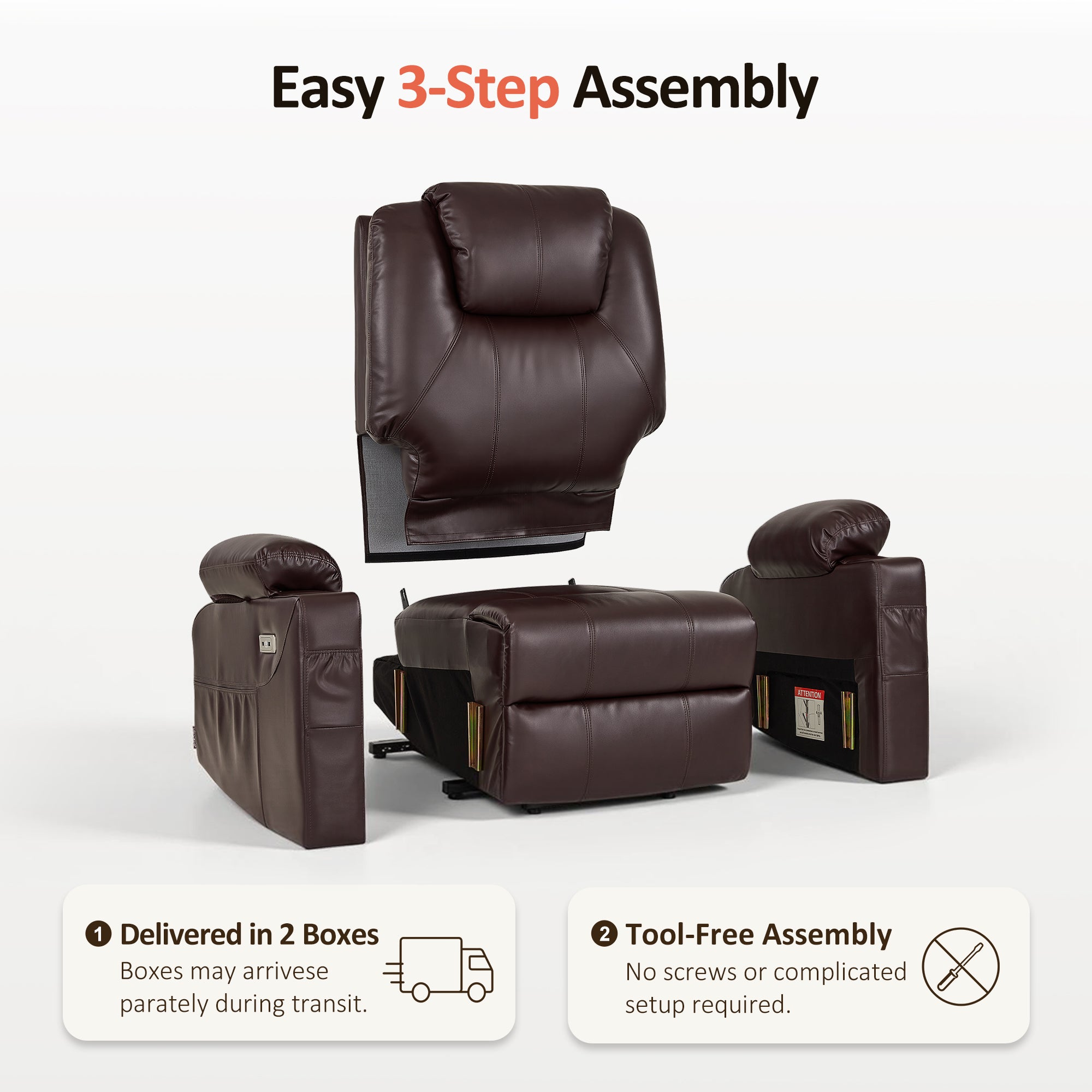 Power Lift Recliner Chair for Elderly, Massage and Heat, Faux Leather 7040|7516|7141|R7045|R7510|R7042