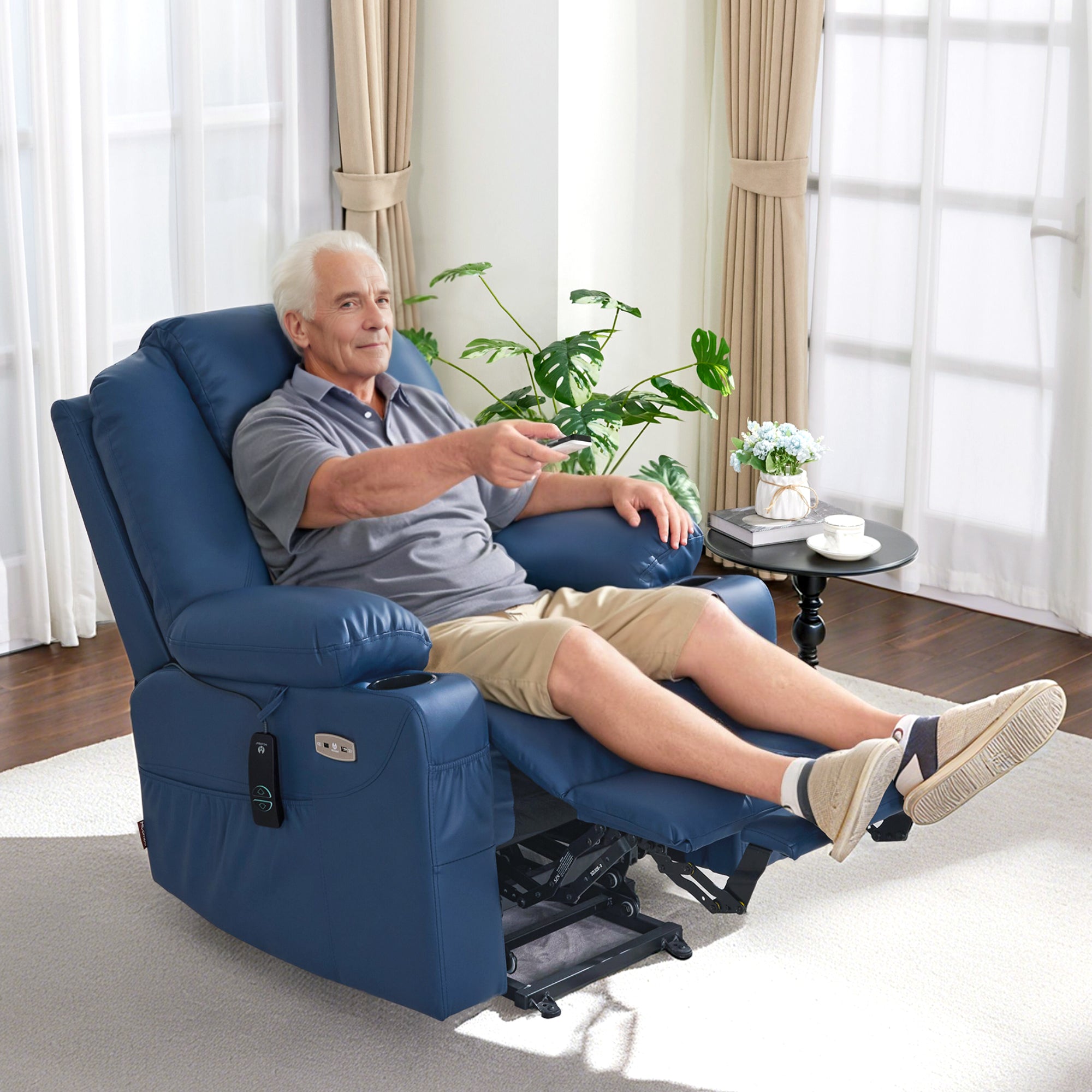 Power Lift Recliner Chair for Elderly, Massage and Heat, Faux Leather 7040|7516|7141|R7045|R7510