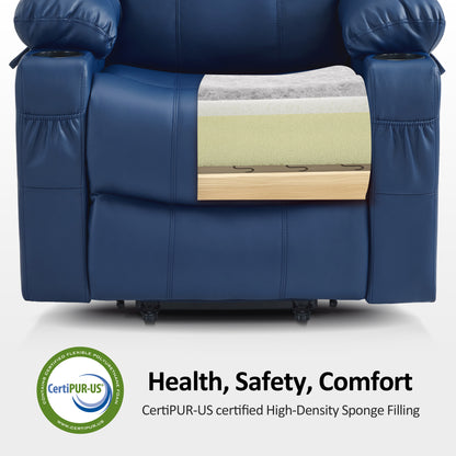Power Lift Recliner Chair for Elderly, Massage and Heat, Faux Leather 7040|7516|7141|R7045|R7510