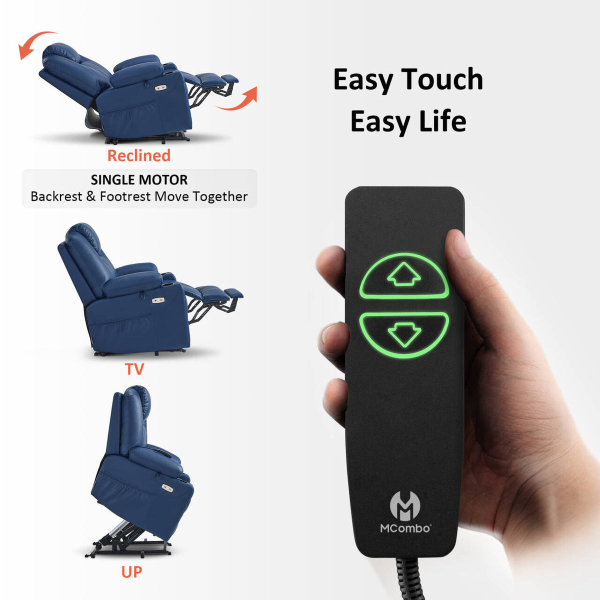 Power Lift Recliner for Elderly, Faux Leather 7040|7516|7141|R7045|R7510|R7042
