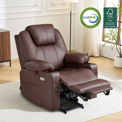 Power Lift Recliner Chair for Elderly, Massage and Heat, Faux Leather 7040|7516|7141|R7045|R7510