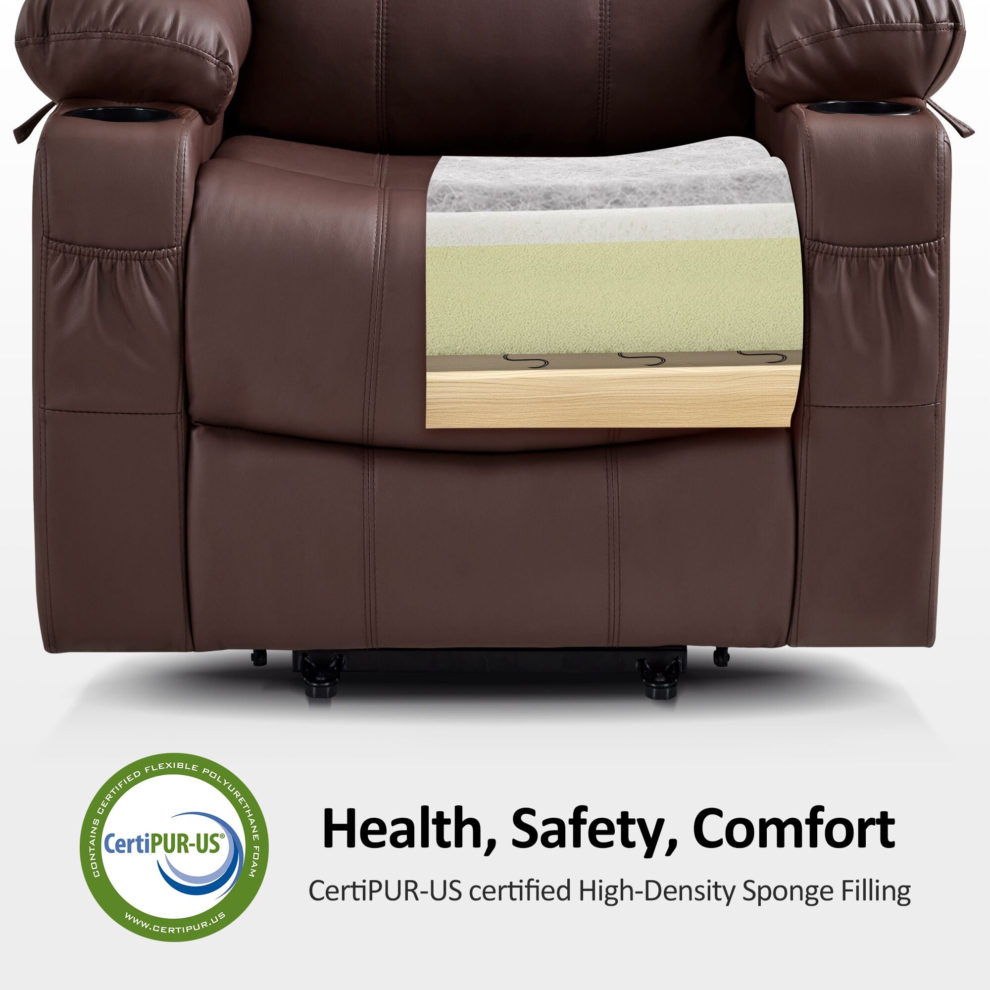 Power Lift Recliner Chair for Elderly, Massage and Heat, Faux Leather 7040|7516|7141|R7045|R7510