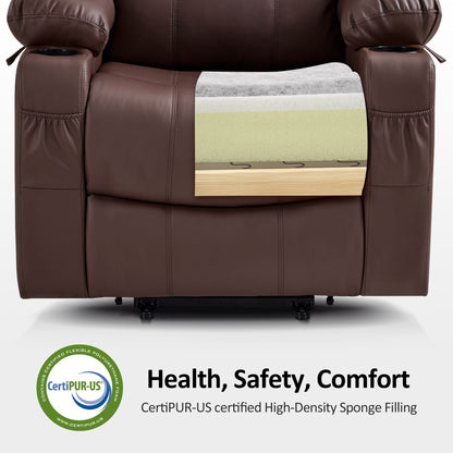 Power Lift Recliner Chair for Elderly, Massage and Heat, Faux Leather 7040|7516|7141|R7045|R7510