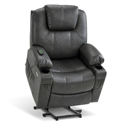 Power Lift Recliner Chair for Elderly, Massage and Heat, Faux Leather 7040|7516|7141|R7045|R7510