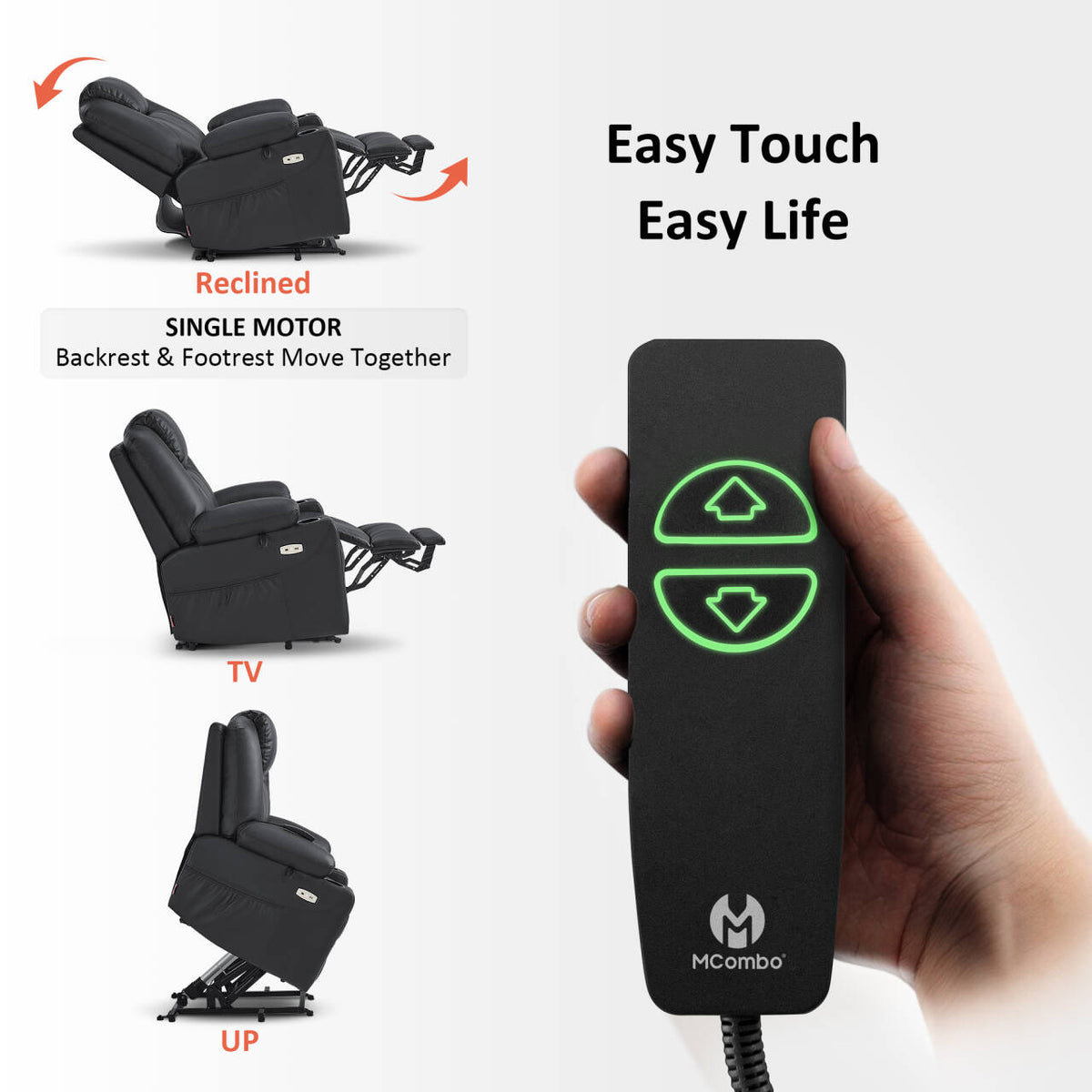 Power Lift Recliner for Elderly, Faux Leather 7040|7516|7141|R7045|R7510|R7042