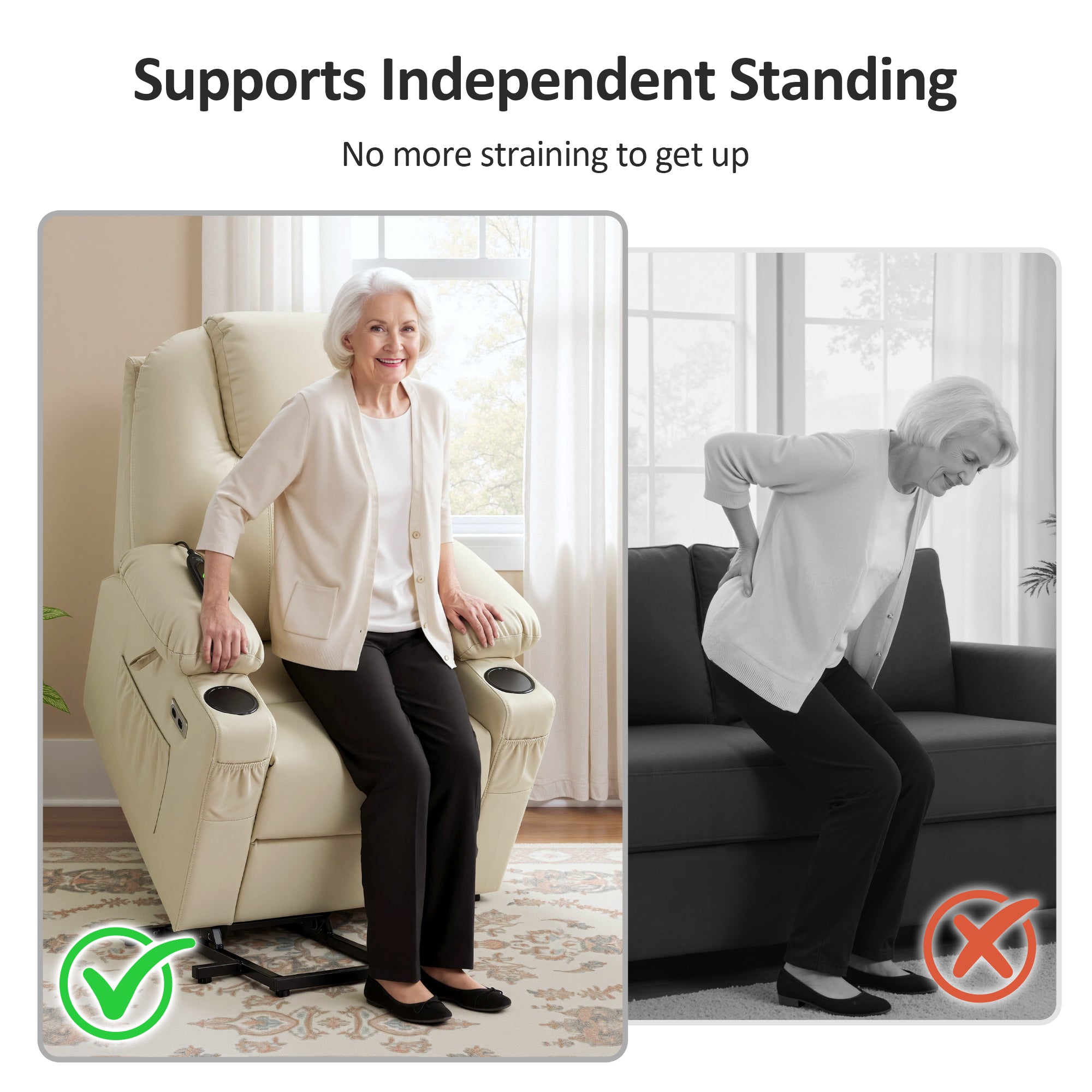 Massage and Heat, Lift Recliner Chair for Elderly