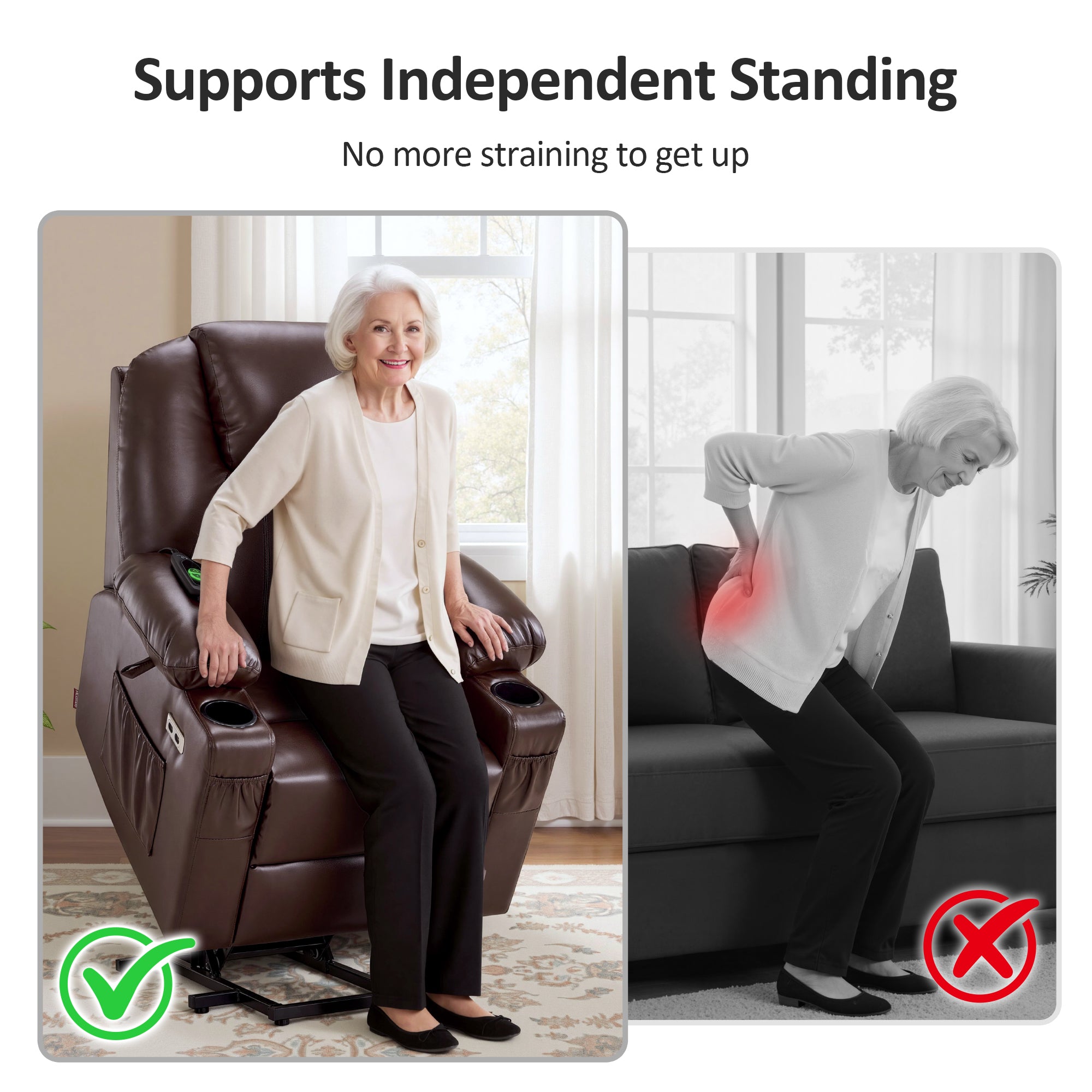 Massage and Heat, Lift Recliner Chair for Elderly