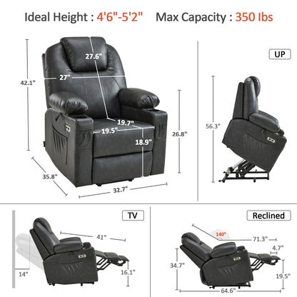 Massage and Heat, Lift Recliner Chair for Elderly