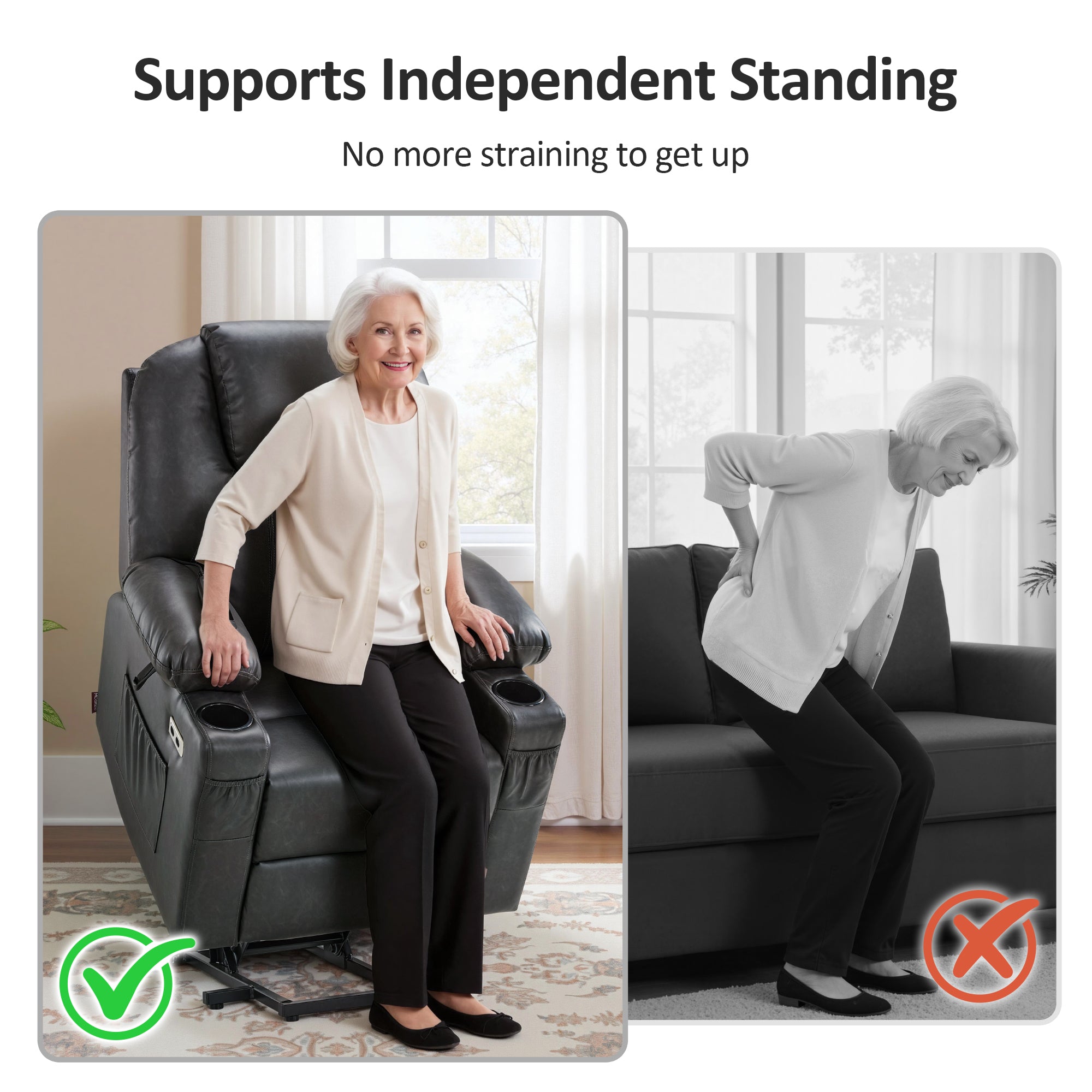 Massage and Heat, Lift Recliner Chair for Elderly