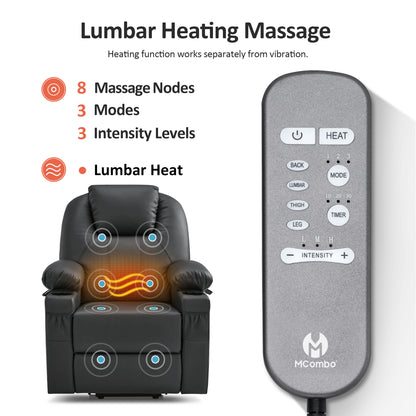 Massage and Heat, Lift Recliner Chair for Elderly