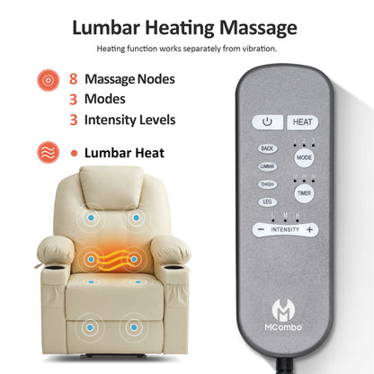 Power Lift Recliner Chair for Elderly, Massage and Heat, Faux Leather 7040|7516|7141|R7045|R7510|R7042