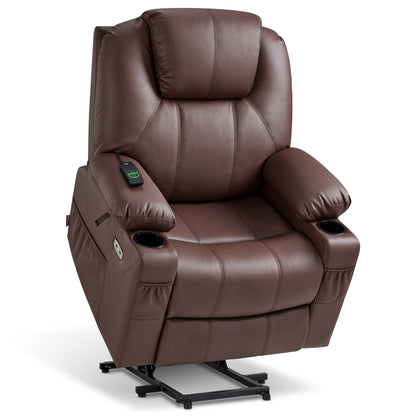 Power Lift Recliner Chair for Elderly, Massage and Heat, Faux Leather 7040|7516|7141|R7045|R7510|R7042