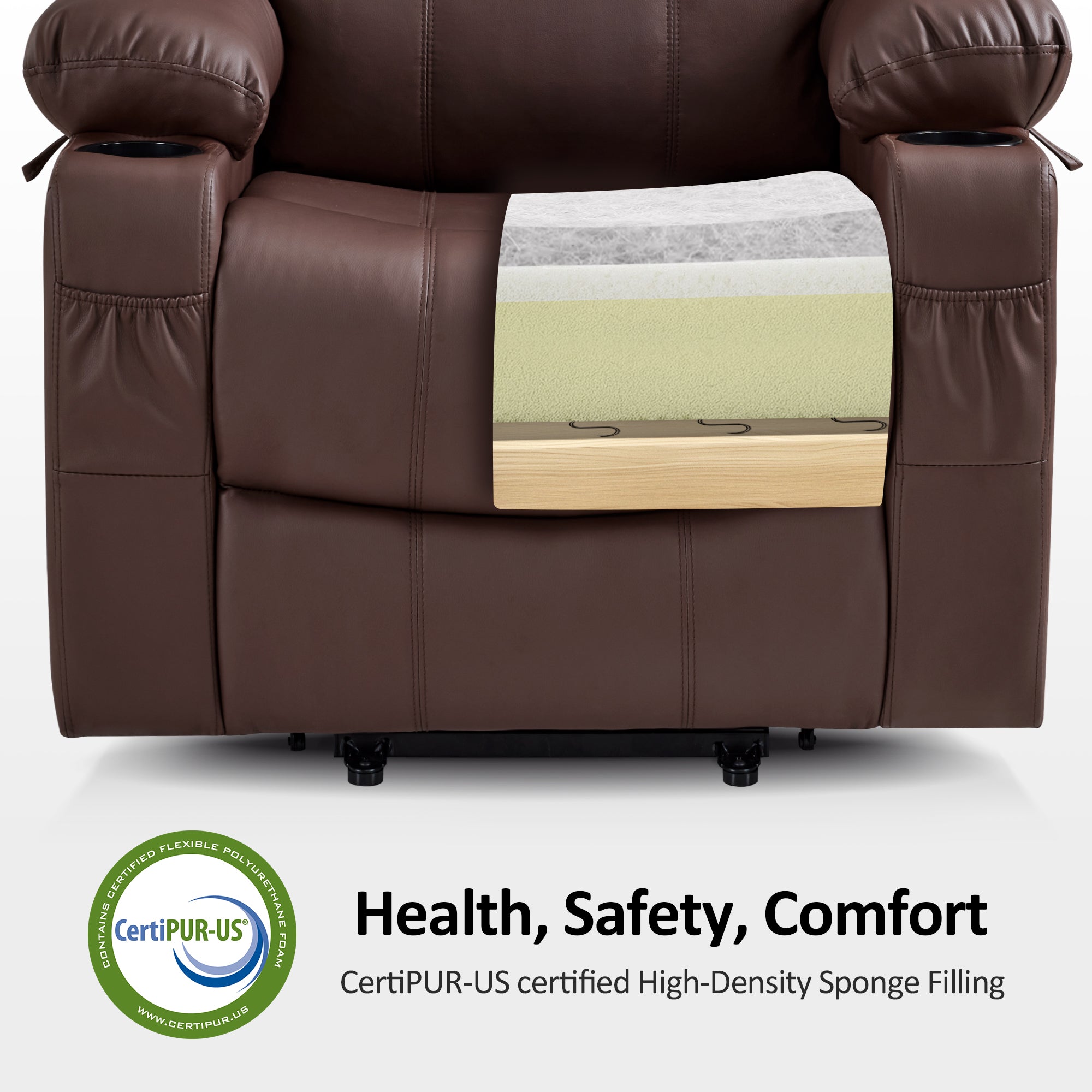 Power Lift Recliner Chair for Elderly, Massage and Heat, Faux Leather 7040|7516|7141|R7045|R7510|R7042