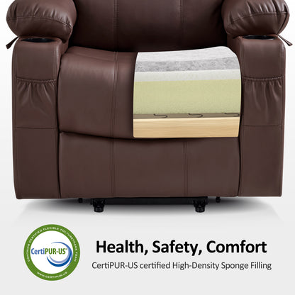 Power Lift Recliner Chair for Elderly, Massage and Heat, Faux Leather 7040|7516|7141|R7045|R7510|R7042