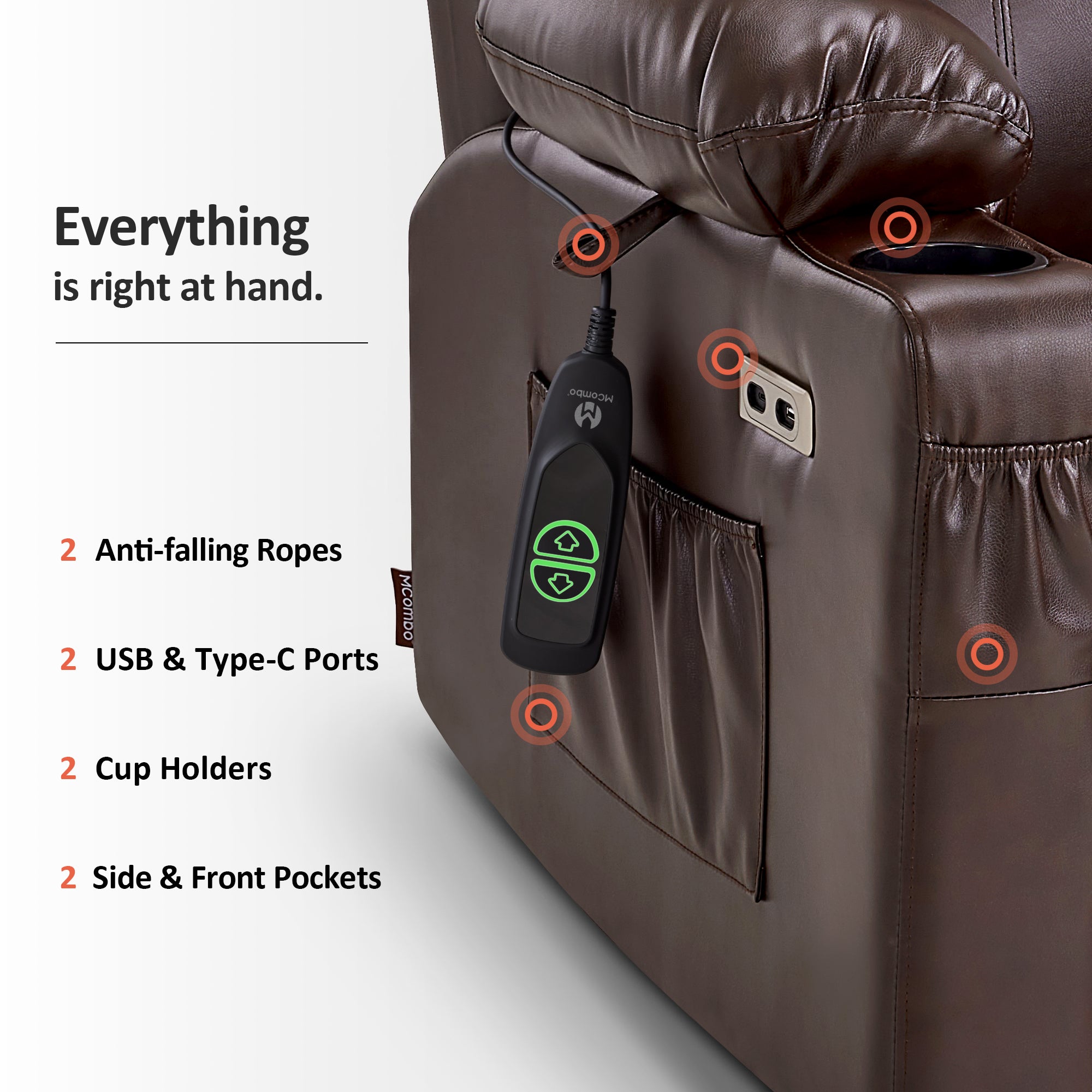 Massage and Heat, Lift Recliner Chair for Elderly
