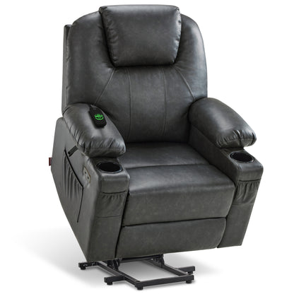 Power Lift Recliner Chair for Elderly, Massage and Heat, Faux Leather 7040|7516|7141|R7045|R7510|R7042