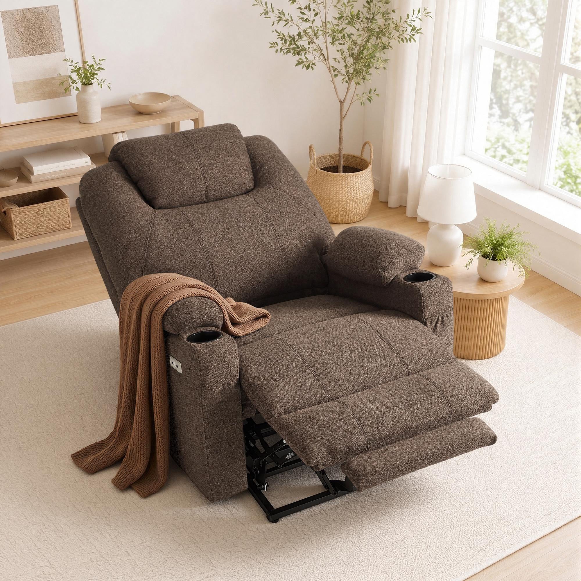 Power Lift Recliner Chair for Elderly, Massage and Heat, Fabric 7040|7516|7141|R7042|R7045|R7510