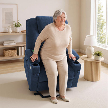 Power Lift Recliner Chair for Elderly, Massage and Heat, Fabric 7040|7516|7141|R7042|R7045|R7510
