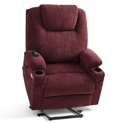 Power Lift Recliner Chair for Elderly, Massage and Heat, Fabric 7040|7516|7141|R7042|R7045|R7510