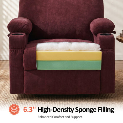 Power Lift Recliner Chair for Elderly, Massage and Heat, Fabric 7040|7516|7141|R7042|R7045|R7510