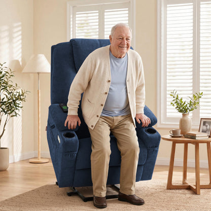 Power Lift Recliner Chair for Elderly, Massage and Heat, Fabric 7040|7516|7141|R7042|R7045|R7510