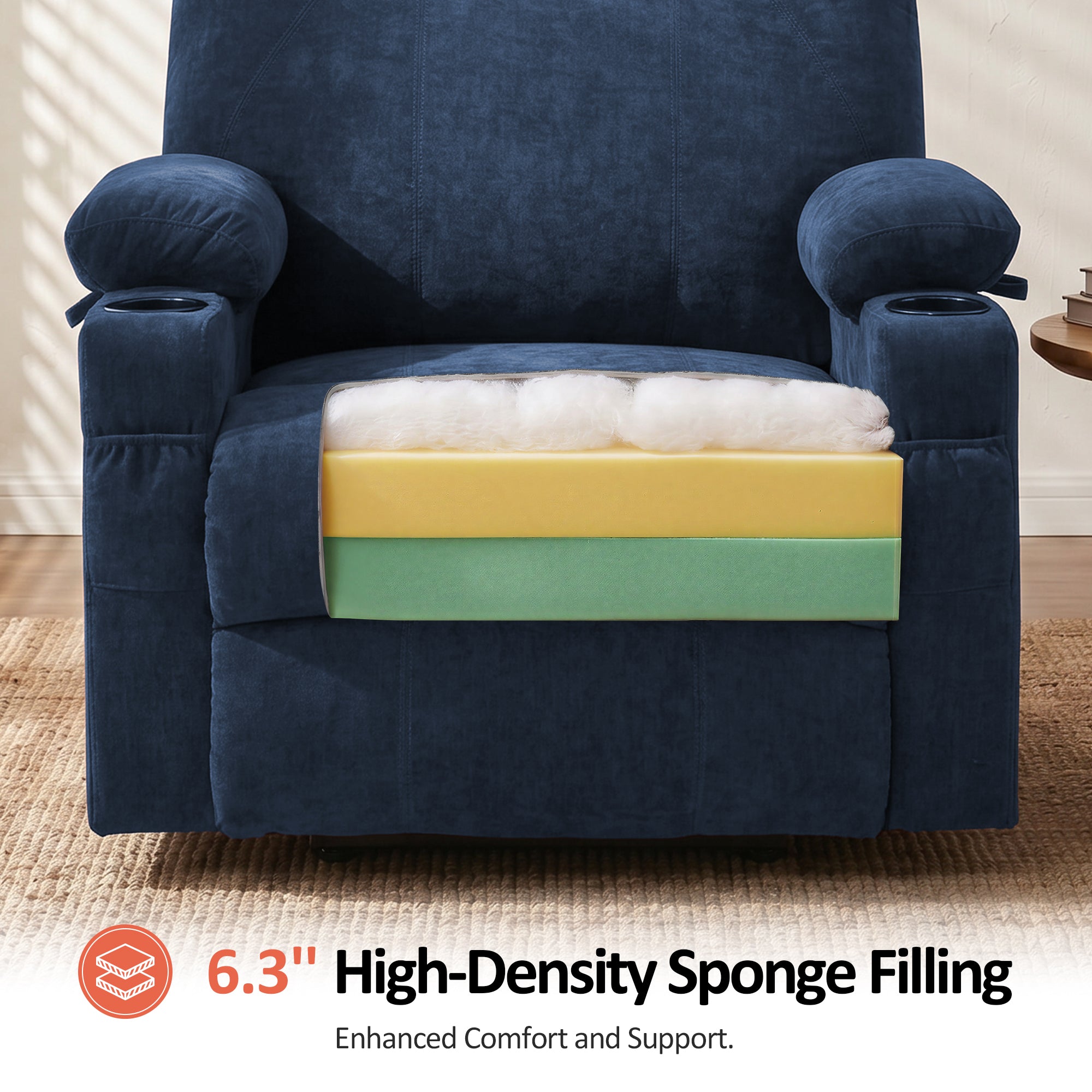 Power Lift Recliner Chair for Elderly, Massage and Heat, Fabric 7040|7516|7141|R7042|R7045|R7510