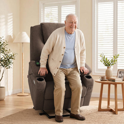 Power Lift Recliner Chair for Elderly, Massage and Heat, Fabric 7040|7516|7141|R7042|R7045|R7510