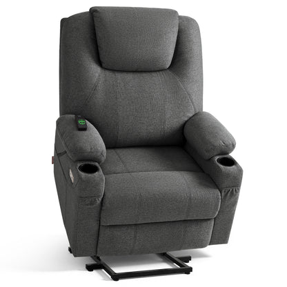 Power Lift Recliner Chair for Elderly, Massage and Heat, Fabric 7040|7516|7141|R7042|R7045|R7510