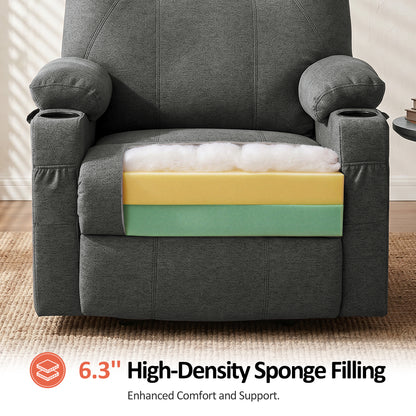 Power Lift Recliner Chair for Elderly, Massage and Heat, Fabric 7040|7516|7141|R7042|R7045|R7510