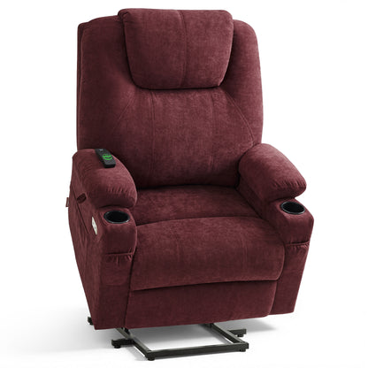 Power Lift Recliner Chair for Elderly, Massage and Heat, Fabric 7040|7516|7141|R7042|R7045|R7510