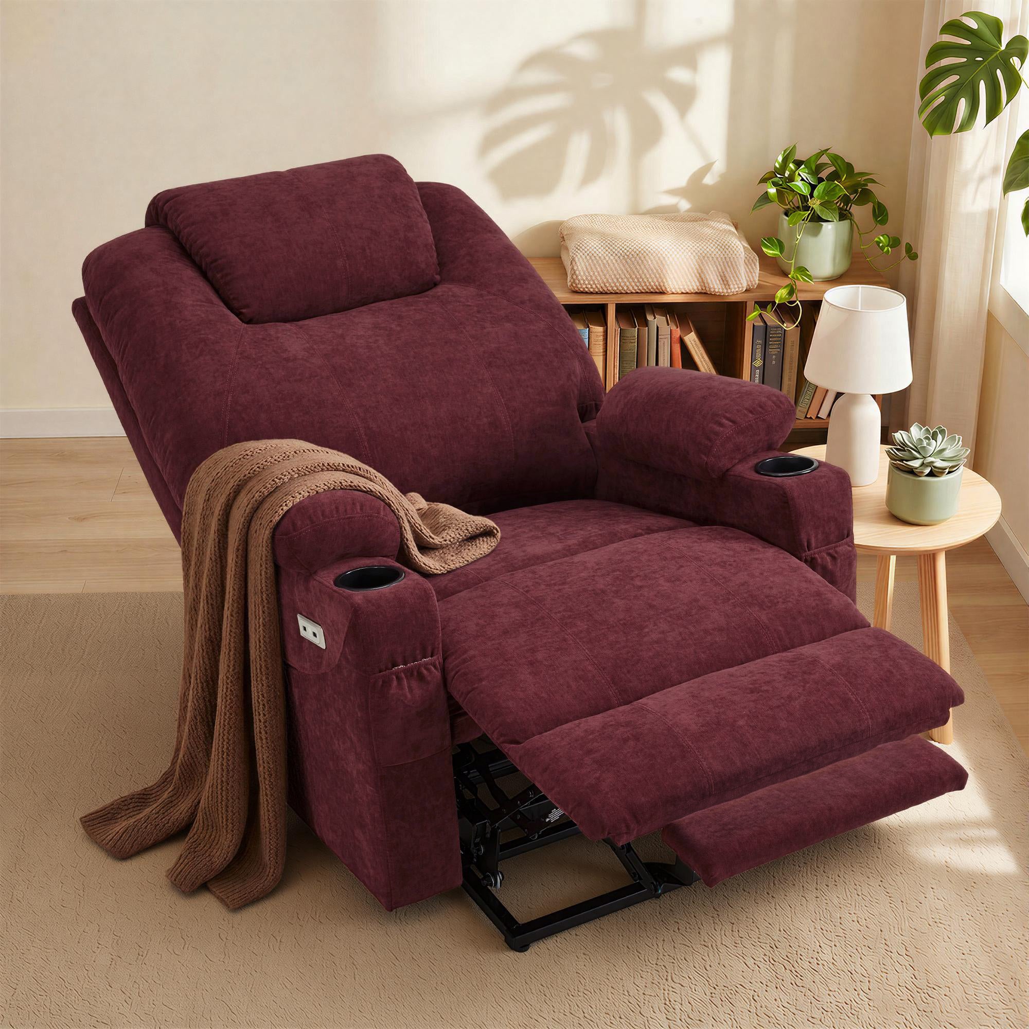 Power Lift Recliner Chair for Elderly, Massage and Heat, Fabric 7040|7516|7141|R7042|R7045|R7510