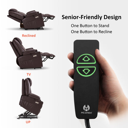 Power Lift Recliner Chair for Elderly, Massage and Heat, Faux Leather 7040|7516|7141|R7045|R7510|R7042