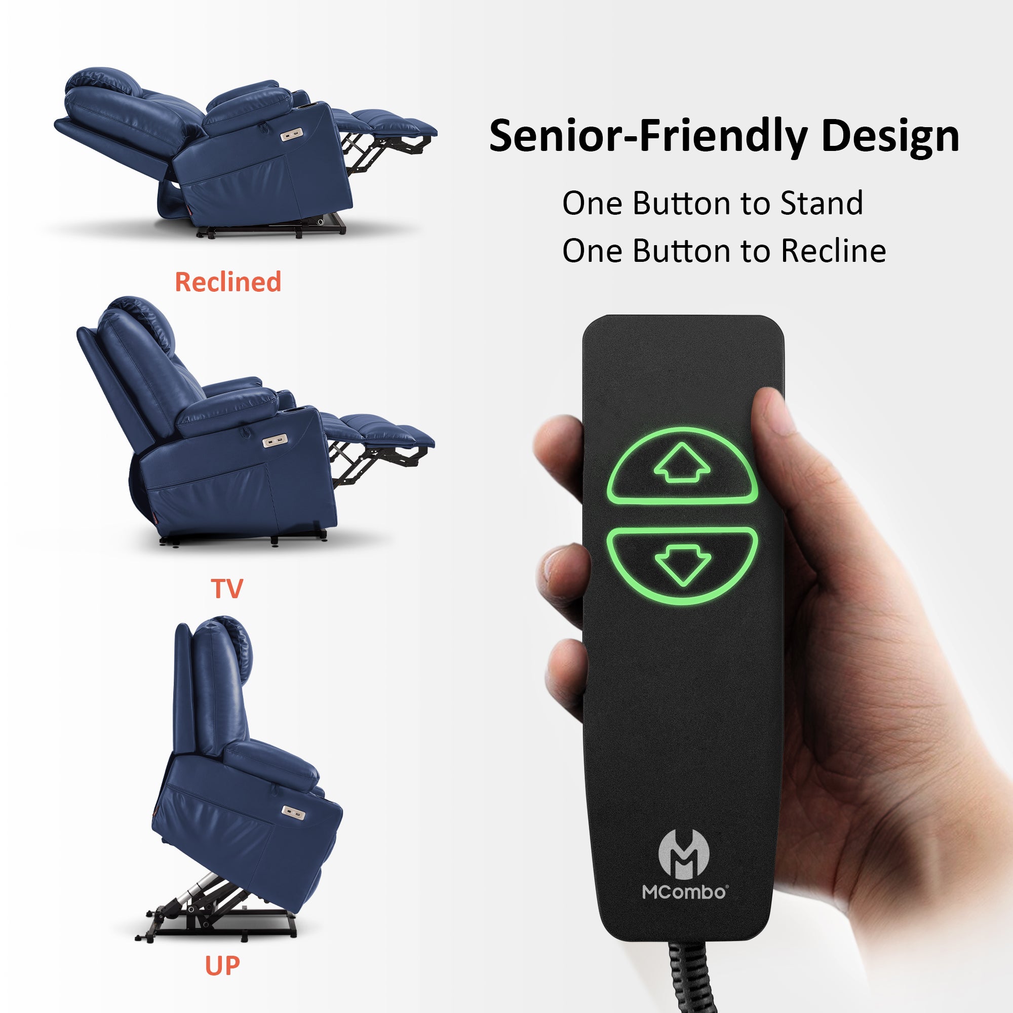Power Lift Recliner Chair for Elderly, Massage and Heat, Faux Leather 7040|7516|7141|R7045|R7510|R7042