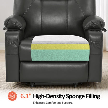 Power Lift Recliner Chair for Elderly, Massage and Heat, Faux Leather 7040|7516|7141|R7045|R7510|R7042