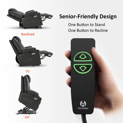 Power Lift Recliner Chair for Elderly, Massage and Heat, Faux Leather 7040|7516|7141|R7045|R7510|R7042