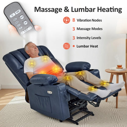 Power Lift Recliner Chair, Massage and Heat, Faux Leather 7095|7099|R7092|R7096