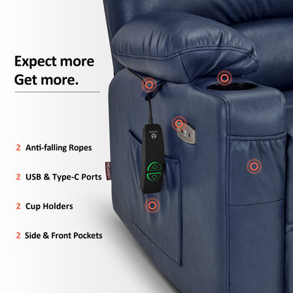 Power Lift Recliner Chair, Massage and Heat, Faux Leather 7095|7099|R7092|R7096