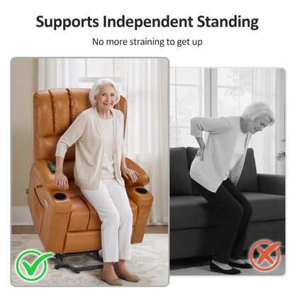Power Lift Recliner Chair, Massage and Heat, Faux Leather 7095|7099|R7092|R7096