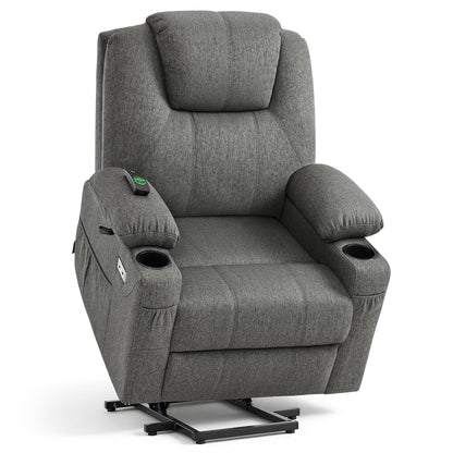 Power Lift Recliner Chair for Elderly, Massage and Heat, Fabric 7040|7516|7141|R7042|R7045|R7510