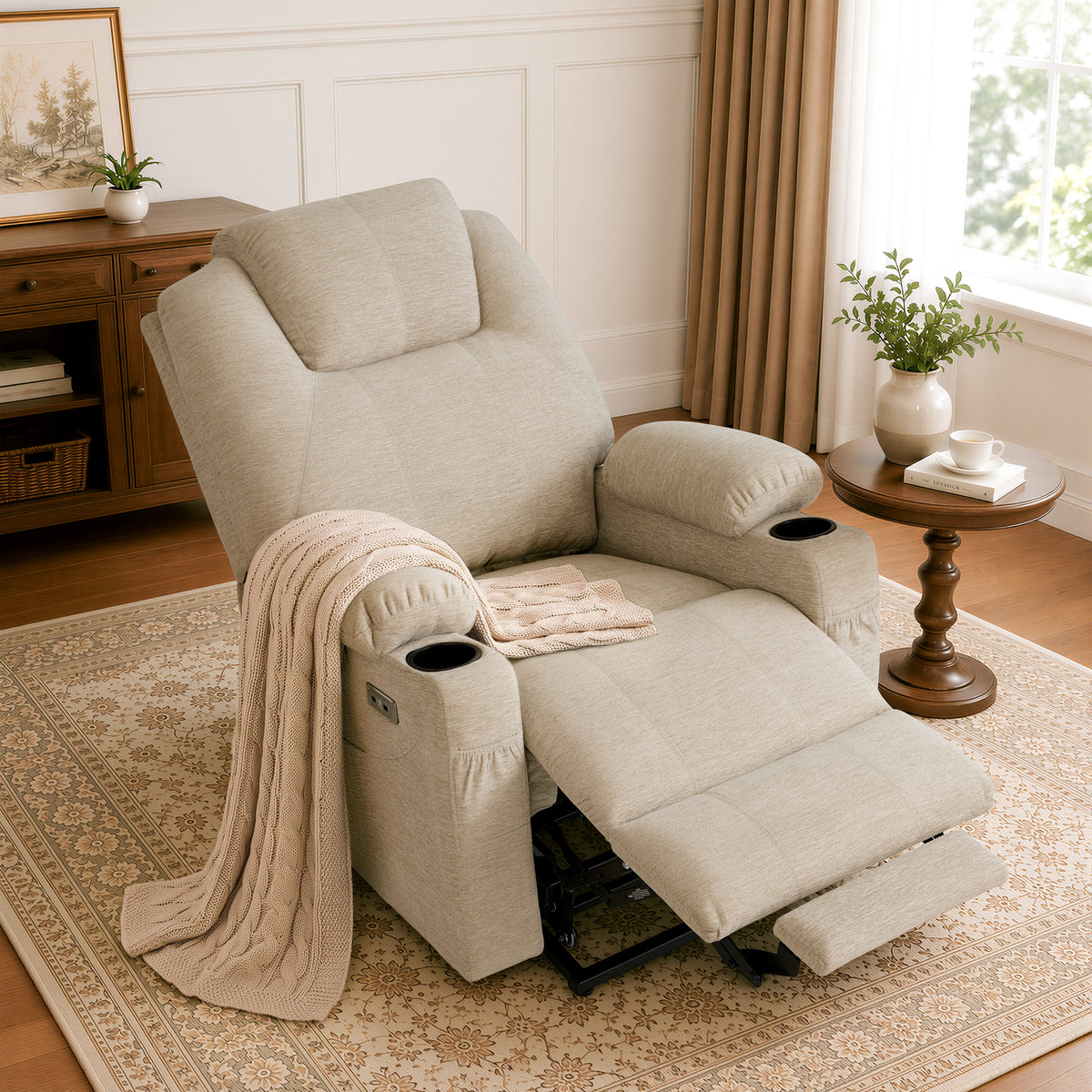 Power Lift Recliner Chair for Elderly, Massage and Heat, Fabric 7040|7516|7141|R7042|R7045|R7510