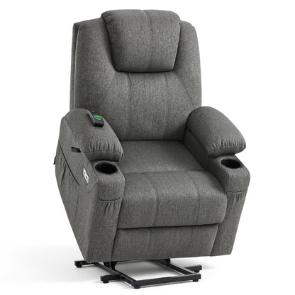 Power Lift Recliner Chair for Elderly, Massage and Heat, Fabric 7040|7516|7141|R7042|R7045|R7510