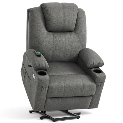 Power Lift Recliner Chair for Elderly, Massage and Heat, Fabric 7040|7516|7141|R7042|R7045|R7510