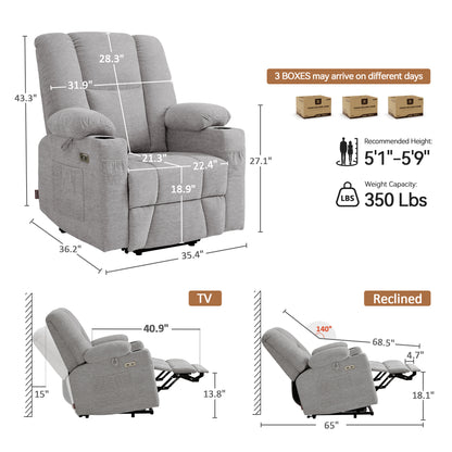 Power Lift Recliner with Airbag Massage for Eldery 7507