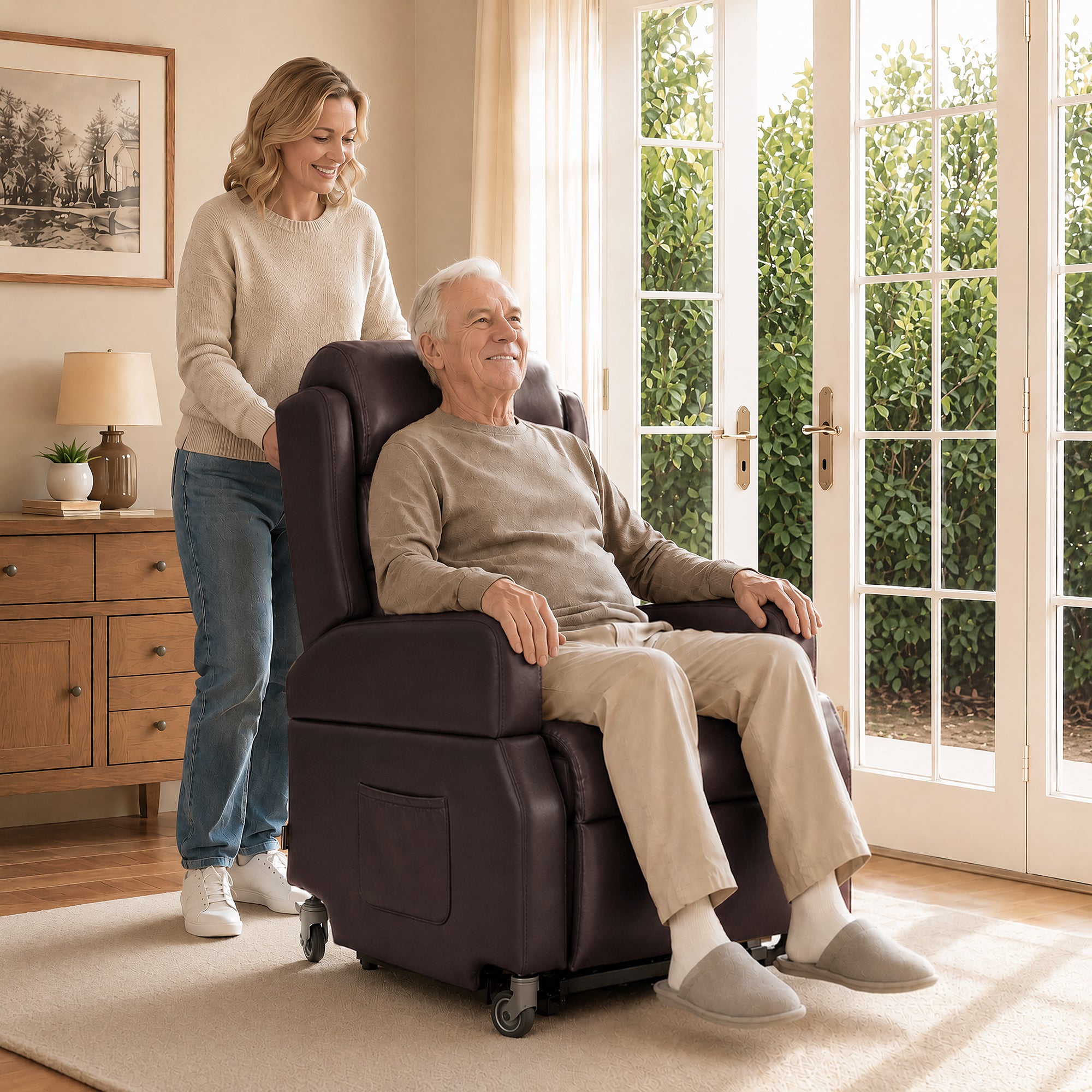Power Lift Recliner with Wheels & Removable Armrests 7118